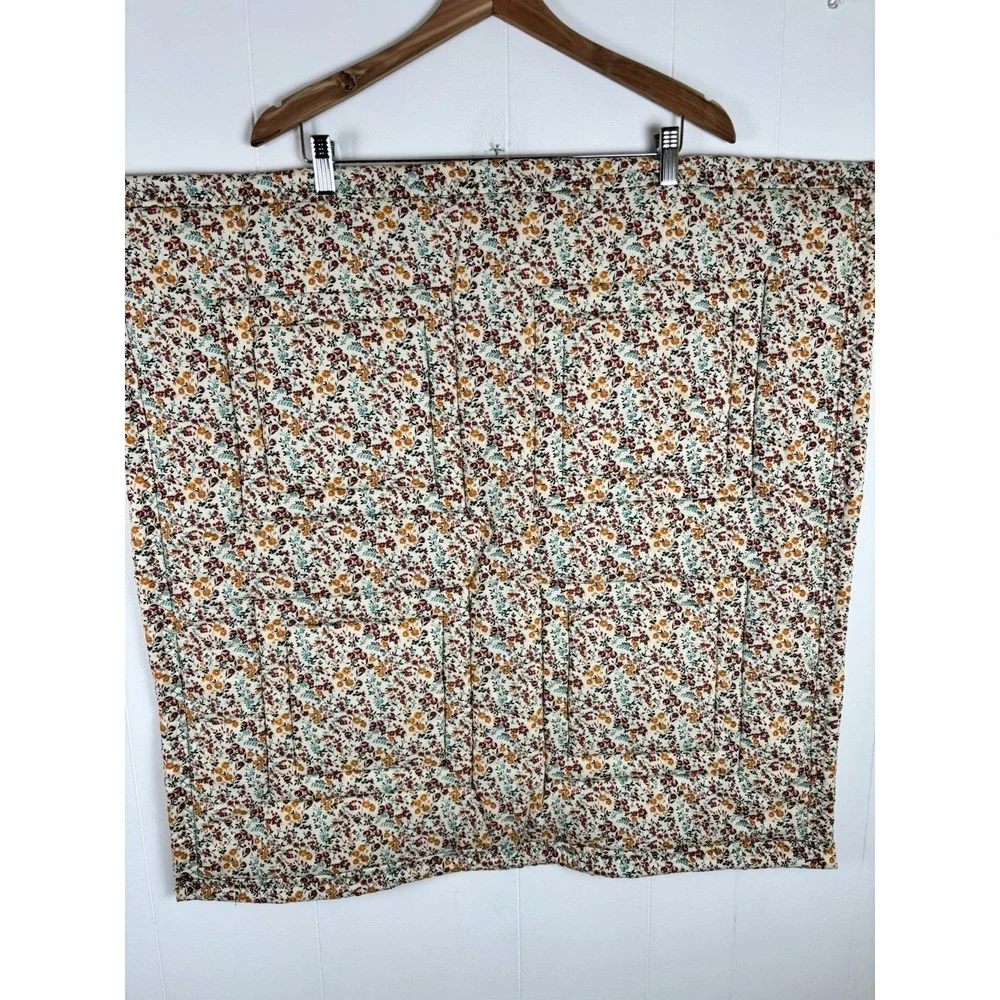 Vintage 70s Small Quilted & Embroidered Wall Hanging Hearts Brown‎ Floral